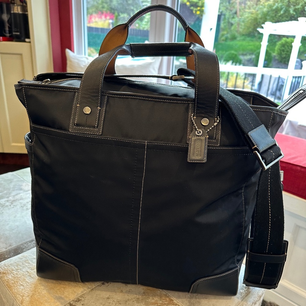 Coach Oversized Leather & Nylon Tote